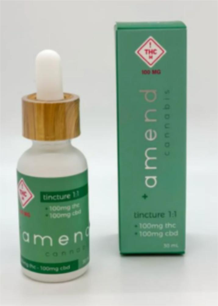 Amend 1:1 Tincture (100mg THC : 100mg CBD) - 30 ml